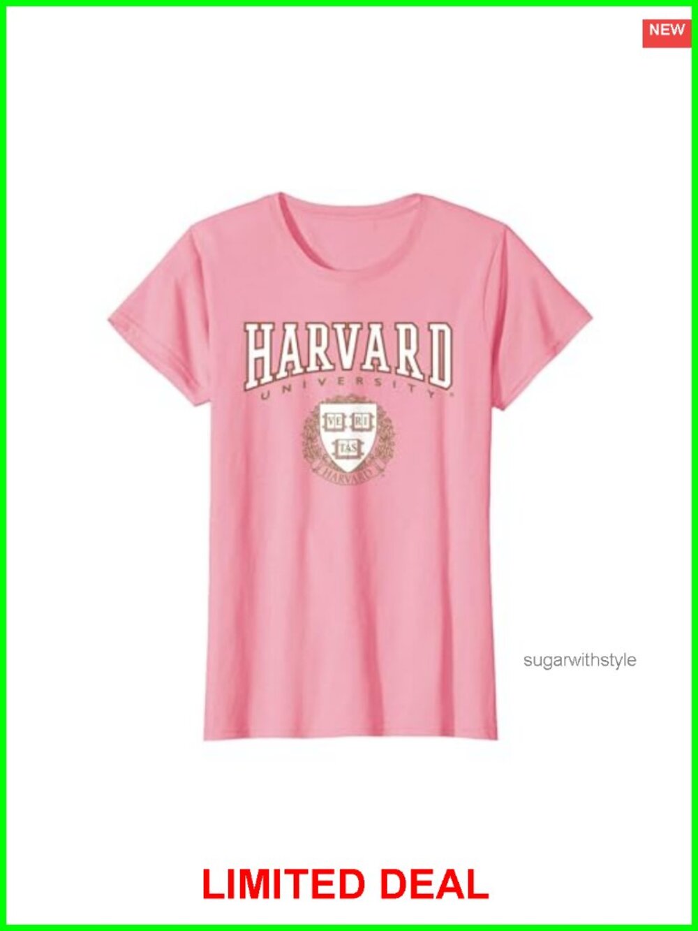 Harvard University Classic Crest Graphic Tee Short Sleeve Cotton